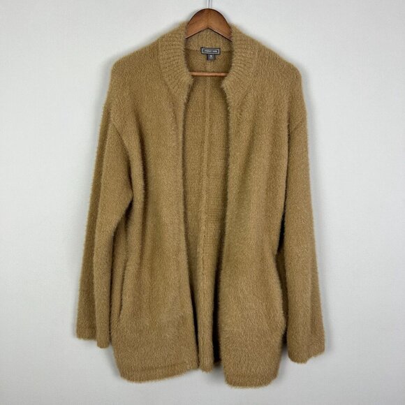 J CREW Point Sur Cardigan‎ Sweater Jacket Womens M Fuzzy Zip Up Oversized Camel - Picture 9 of 12